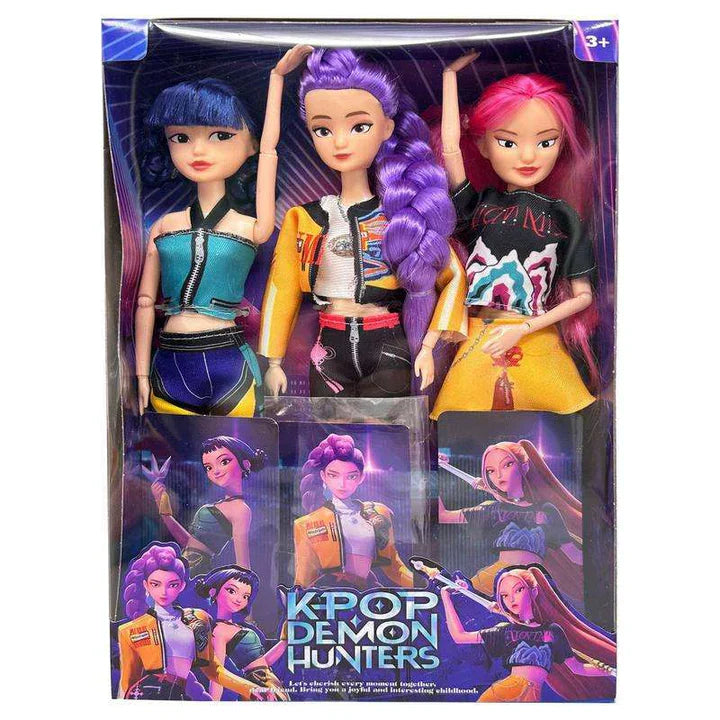 Kpop Demon Hunters – Scatola da collezione con 3 bambole da collezione