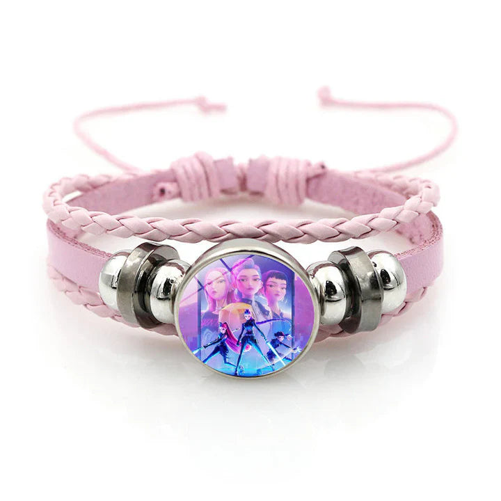 Braccialetto Kpop Demon Hunter con catena intrecciata e cordoncino regolabile per bambini – accessorio moda anime, idea regalo Lunghezza: 18 cm | Design: bracciale con perline