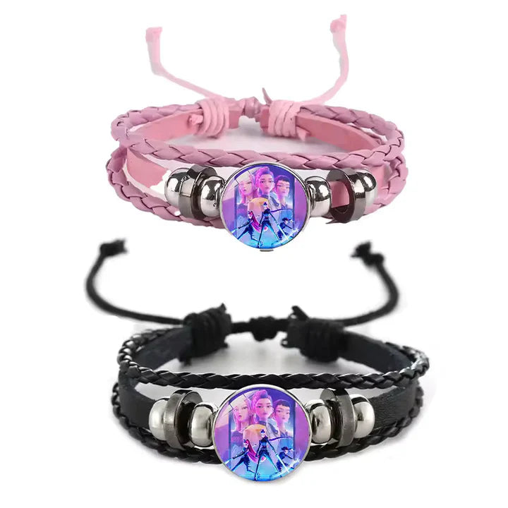 Braccialetto Kpop Demon Hunter con catena intrecciata e cordoncino regolabile per bambini – accessorio moda anime, idea regalo Lunghezza: 18 cm | Design: bracciale con perline