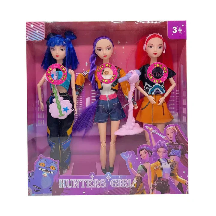 Kpop Demon Hunters – Scatola da collezione con 3 bambole da collezione