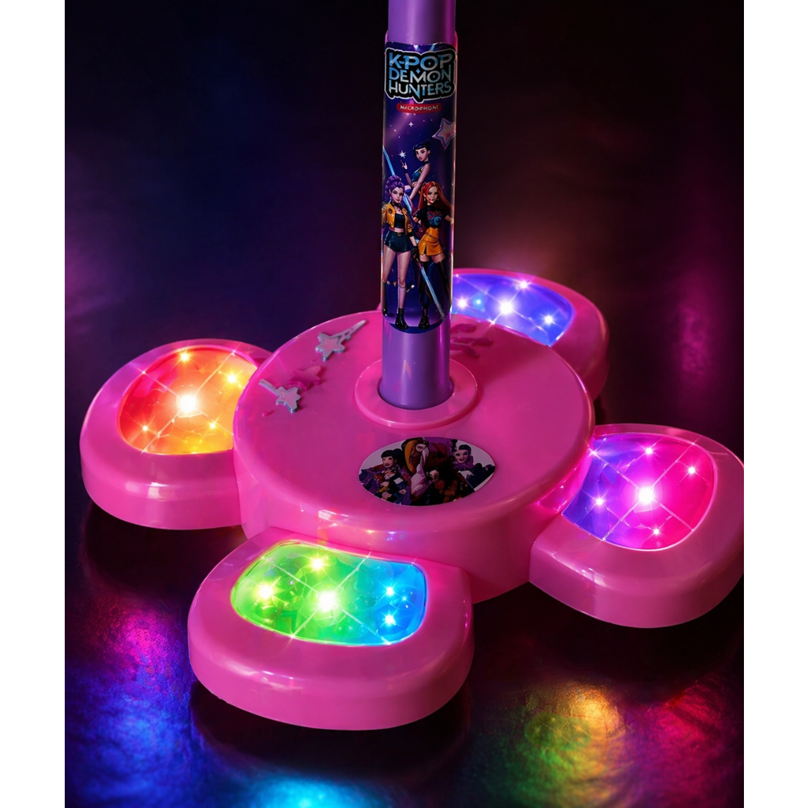 Microfono karaoke K-Pop Demon Hunters – Giocattolo da canto in plastica con luci e suoni